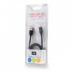 Kaabel SAVIO CL-101, USB 3.0 - USB 3.1 C, 1m, must hind ja info | Mobiiltelefonide kaablid | kaup24.ee