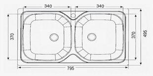 Двойная кухонная раковиной Artenova 401D цена и информация | Artenova Сантехника, ремонт, вентиляция | kaup24.ee