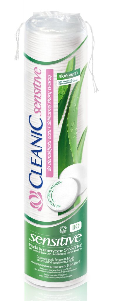 Vatipadjad Cleanic Sensitive, 110 tk. hind ja info | Niisked salvrätikud, vatipadjad ja -tikud | kaup24.ee