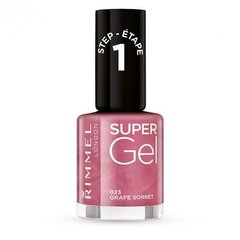 Rimmel London Super Gel STEP1 лак для ногтей 12 мл, 023 Grape Sorbet цена и информация | Лаки для ногтей, укрепители для ногтей | kaup24.ee