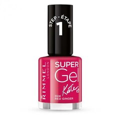 Rimmel London Super Gel By Kate STEP1 küünelakk 12 ml, 024 Red Ginger цена и информация | Лаки для ногтей, укрепители для ногтей | kaup24.ee