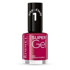 Rimmel London Super Gel STEP1 küünelakk 12 ml, 025 Urban Purple hind ja info | Küünelakid, küünetugevdajad | kaup24.ee