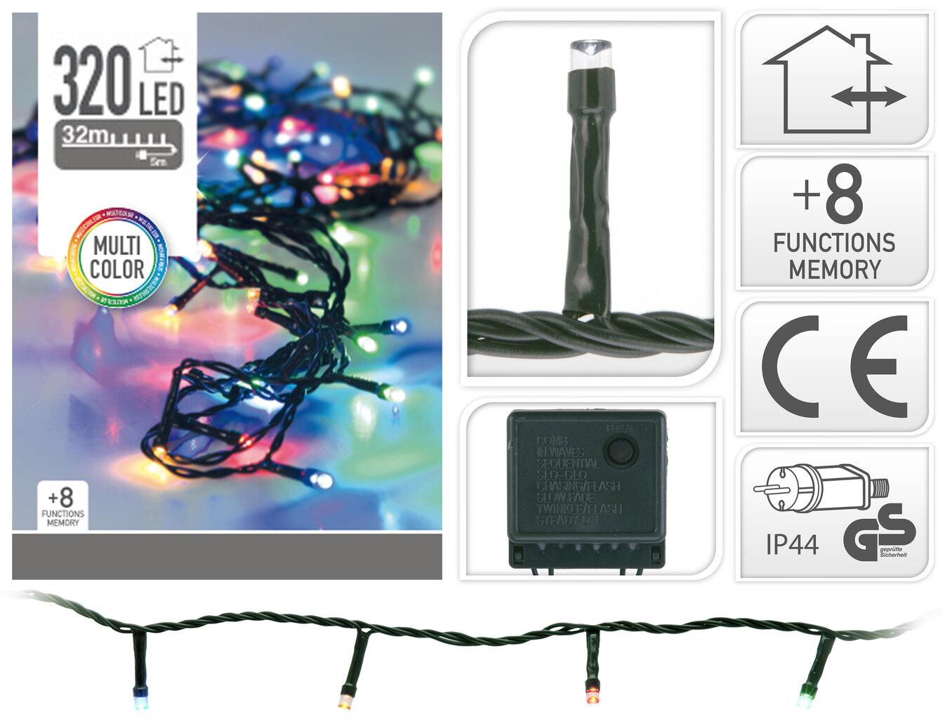 Jõuluvalgusti, 320 LED-i цена и информация | Jõulutuled | kaup24.ee