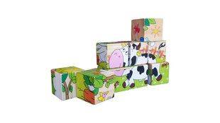 Деревянные кубики Животные цена и информация | Игрушки для малышей | kaup24.ee