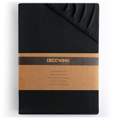 DecoKing jersey Amber Black простынь с резинкой, 180x200 см цена и информация | Простыни | kaup24.ee