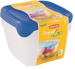 Toidukarp Curver Fresh&Go 1.2l, 3tk hind ja info | Toidu säilitusnõud | kaup24.ee