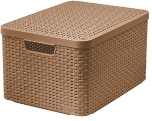 Коробка с крышкой Style L 43,6x32,6x23cм, коричневая цена и информация | Ящики для вещей | kaup24.ee