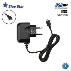 Сетевое зарядное устройство BlueStar Premium 5V-10V 1A MicroUSB, Черное цена и информация | Кабели для телефонов | kaup24.ee