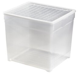 Коробка с крышкой Textile Box 33л 39,5x34,2x34,3cм, прозрачная цена и информация | Ящики для вещей | kaup24.ee