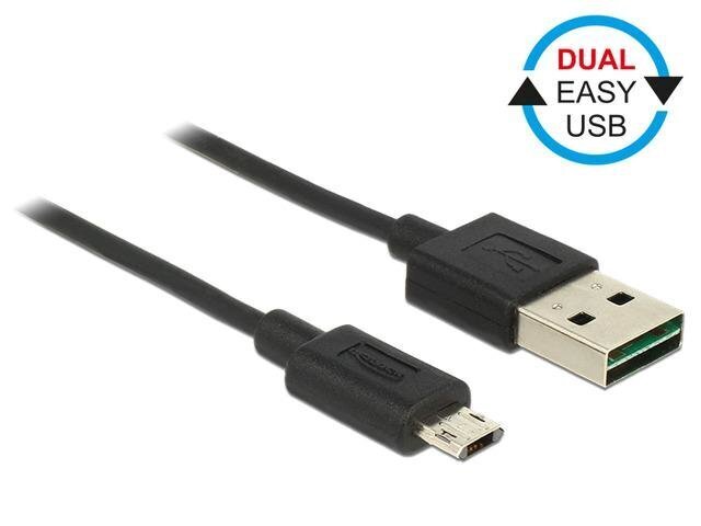 Kaabel Delock Micro USB AM-BM DUAL EASY-USB, 1m hind ja info | Kaablid ja juhtmed | kaup24.ee
