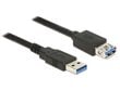 Delock Extension cable USB 3.0 Type-A male > USB 3.0 Type-A female 1.5m black hind ja info | Kaablid ja juhtmed | kaup24.ee