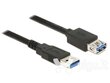 Delock Extension cable USB 3.0 Type-A male > USB 3.0 Type-A female 1.5m black цена и информация | Kaablid ja juhtmed | kaup24.ee