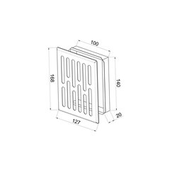 Ventilatsioonirest Awenta, 10*14, metall hind ja info | Vannitoa ventilaatorid | kaup24.ee