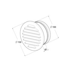 Ventilatsioonirest Awenta, 100mm, valge цена и информация | Вентиляторы для ванной | kaup24.ee