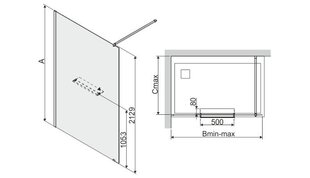 Walk-In душевая кабина Sanplast Altus PIII/ALTIIa 120s цена и информация | Душевые двери и стены | kaup24.ee