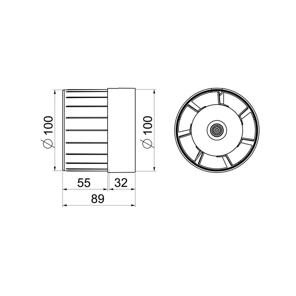 Kanaliventilaator Awenta WKA 100, 100mm цена и информация | Vannitoa ventilaatorid | kaup24.ee