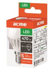 ACME LED Mini Globe pirn 6W2700K15h470lmE14 цена и информация | Лампочки | kaup24.ee