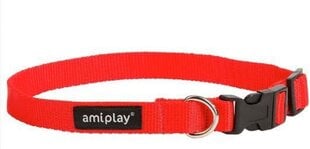 Reguleeritav kaelarihm Amiplay Basic, L, punane hind ja info | Kaelarihmad ja traksid koertele | kaup24.ee