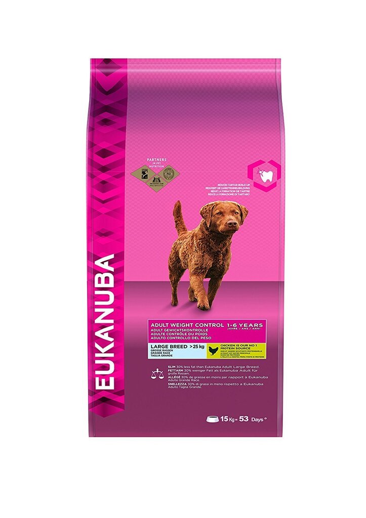 Kuivtoit koertele Eukanuba Adult Weight Control​​, L, 15 kg цена и информация | Kuivtoit koertele | kaup24.ee