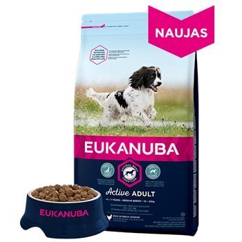 Kuivtoit koertele Eukanuba Adult​ kanalihaga, M, 15 kg hind ja info | Kuivtoit koertele | kaup24.ee