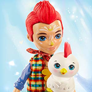 Enchantimals Redward Rooster Doll & Cluck Animal Friend Figure, 6-inch small doll with bandana