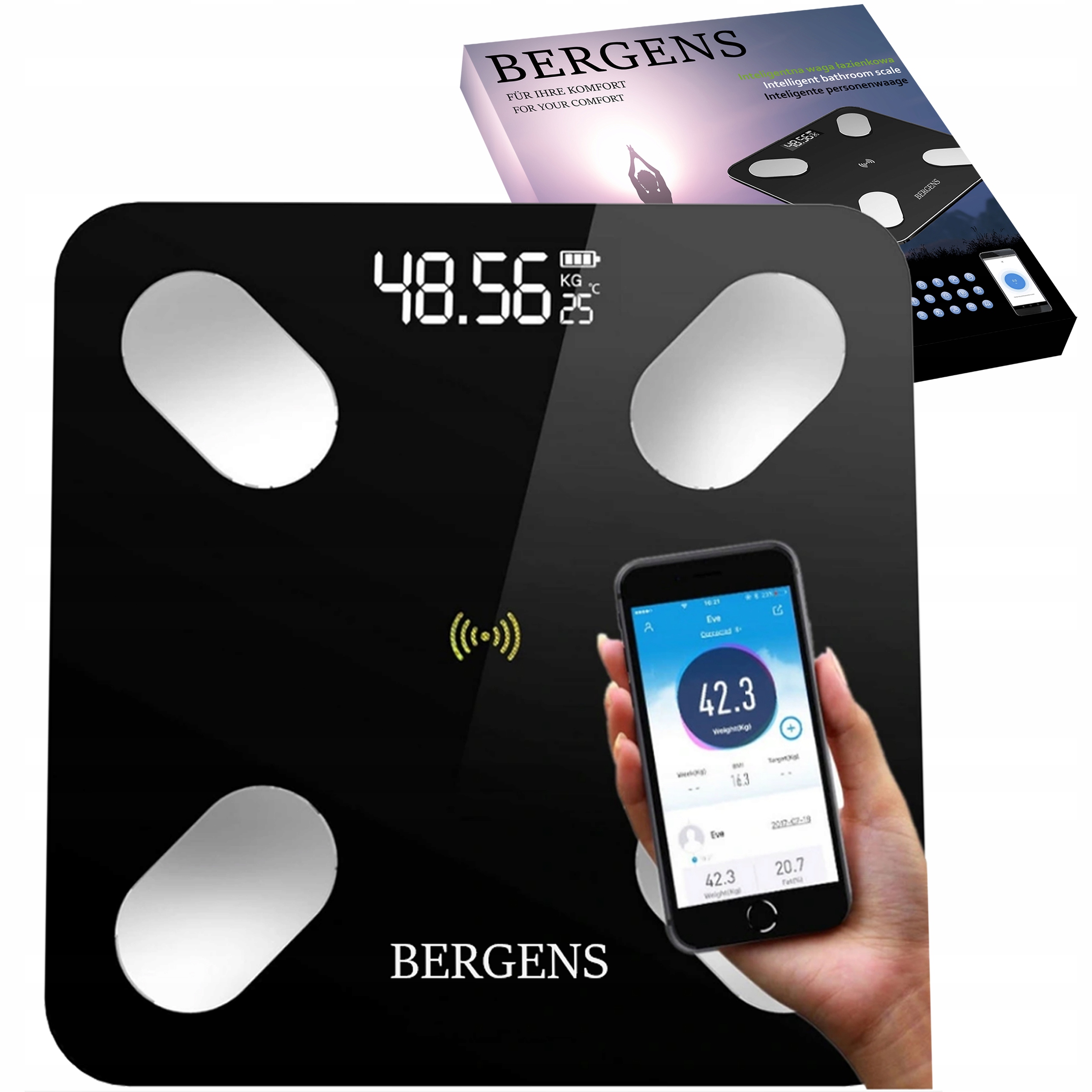 intelligentne BLUETOOTH VANNITOA KAAL BMI 12in1 Maksimaalne koormus 180 kg