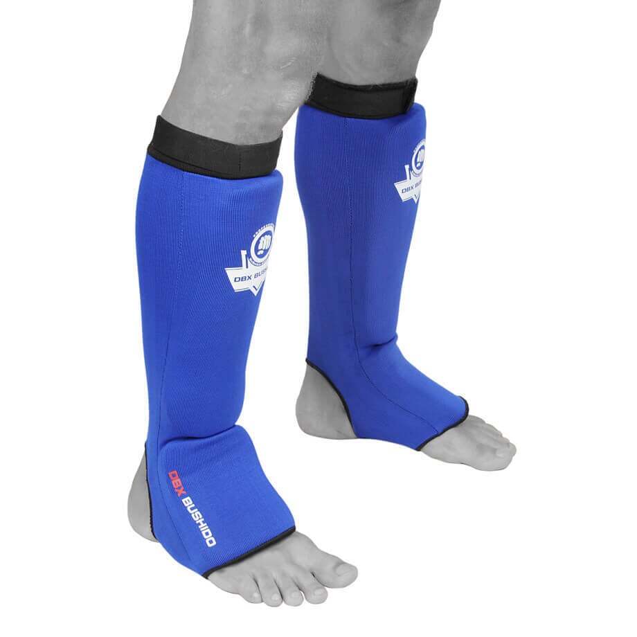 flexible protectors on the shin and foot