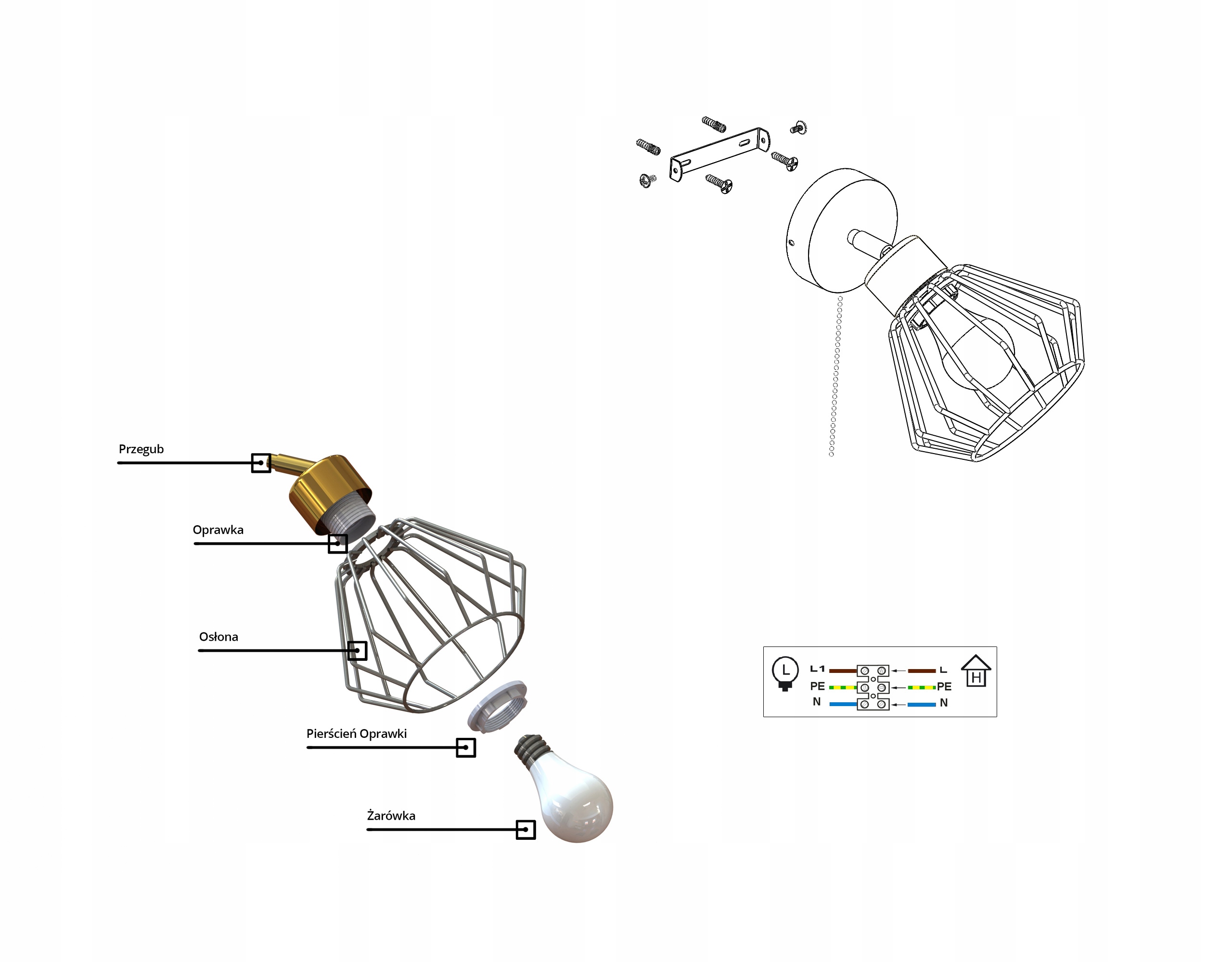 Seinavalgusti Seinavalgusti GLAMOUR White Golden Switch Valgusti katte läbimõõt / laius 18 cm