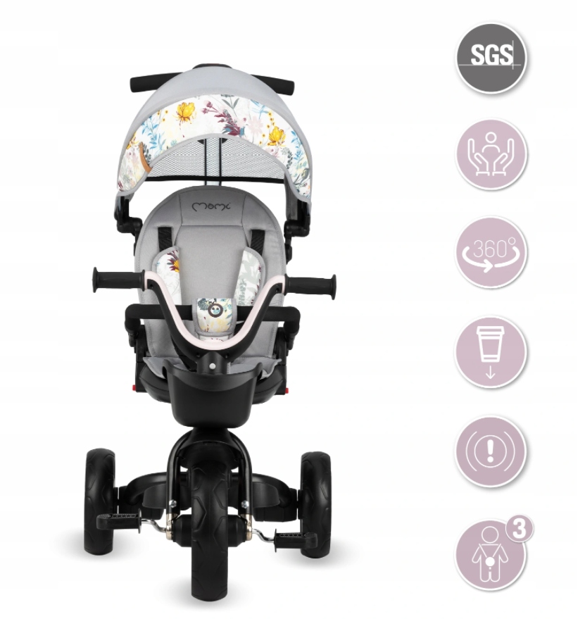 Rotary kolmerattaline TROLLEY 5in1 MoMi INVIDIA Model Love