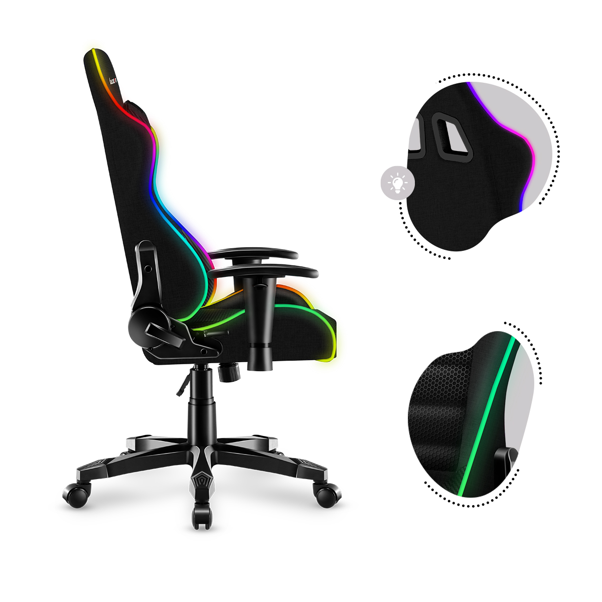 Przód fotela gamingowego Huzaro Ranger 6.0 RGB z chłopce