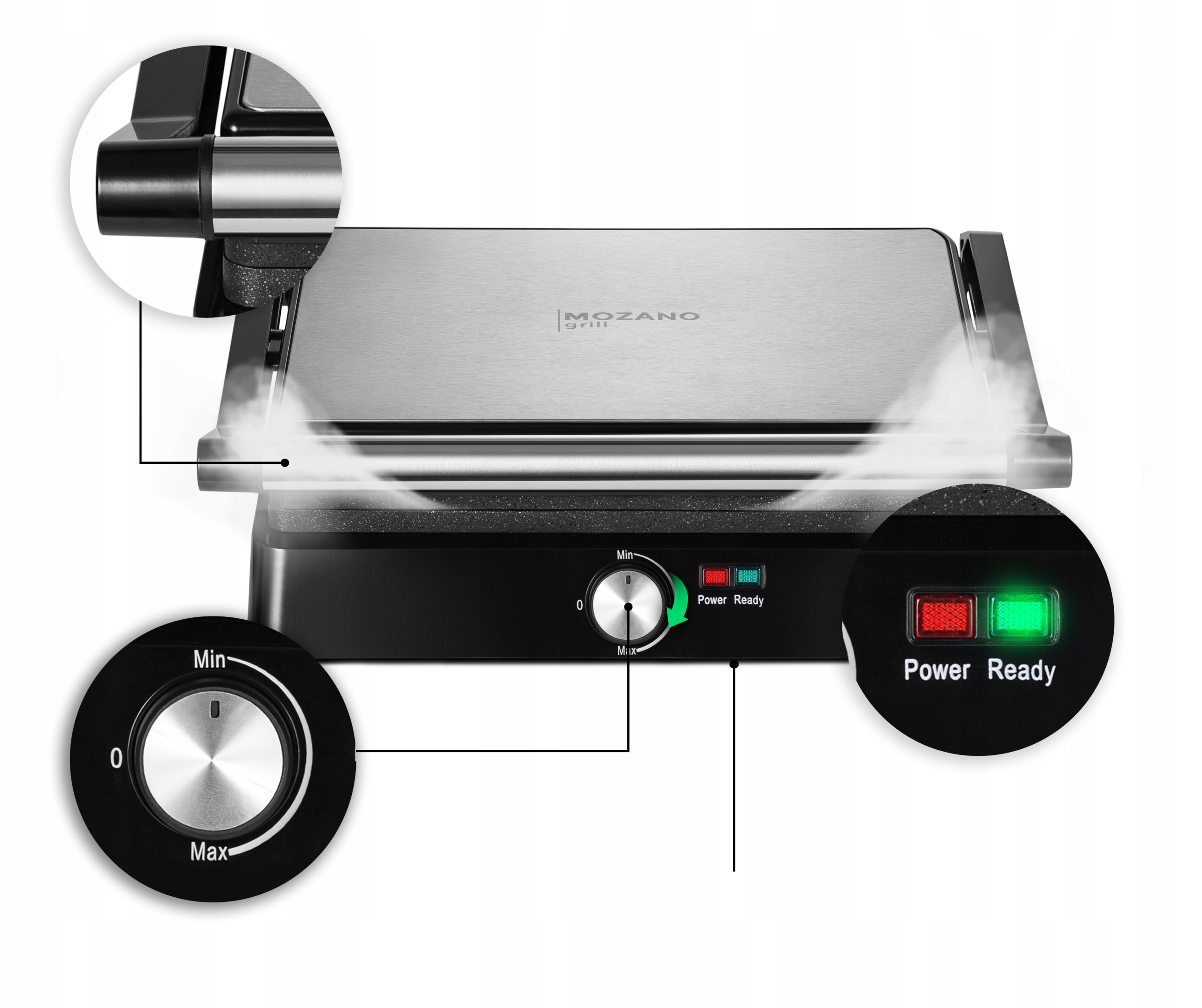 Kokkupandav elektrigrill 2200W röster MOZANO by Mozano