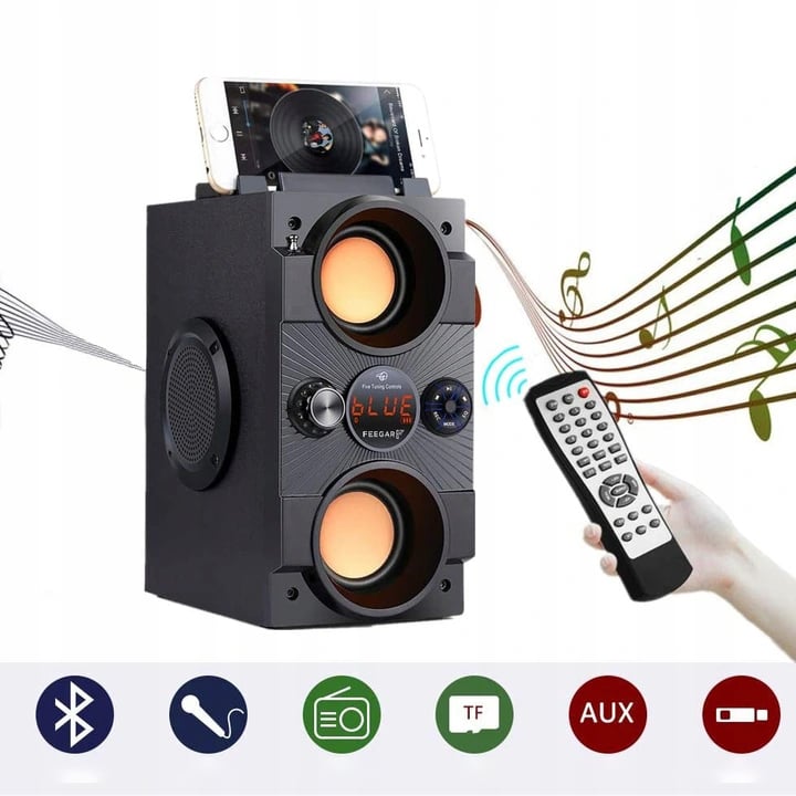 Bluetooth kõlar Feegar 4000mah raadio USB SD AUX Toote laius 24 cm