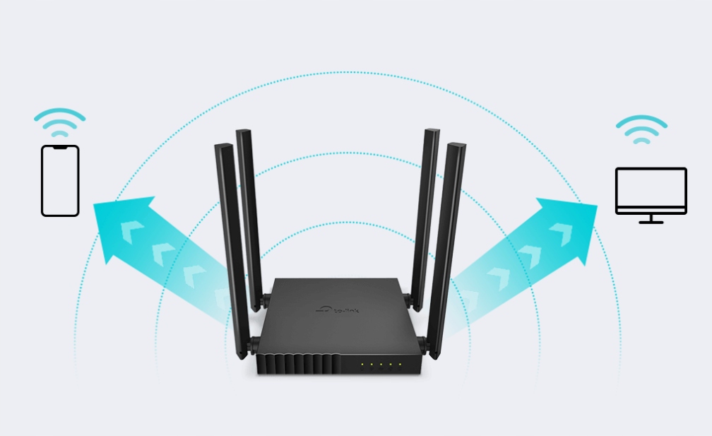 TP-Link Archer C54 AC1200 ruuter kahesageduslik IPv6 sisseehitatud modem ilma modemita