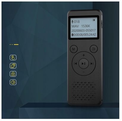 Spy Digital Voice Recorder 1536Kbps 8GB Detection Voice Recording Aktiveerimine Jah