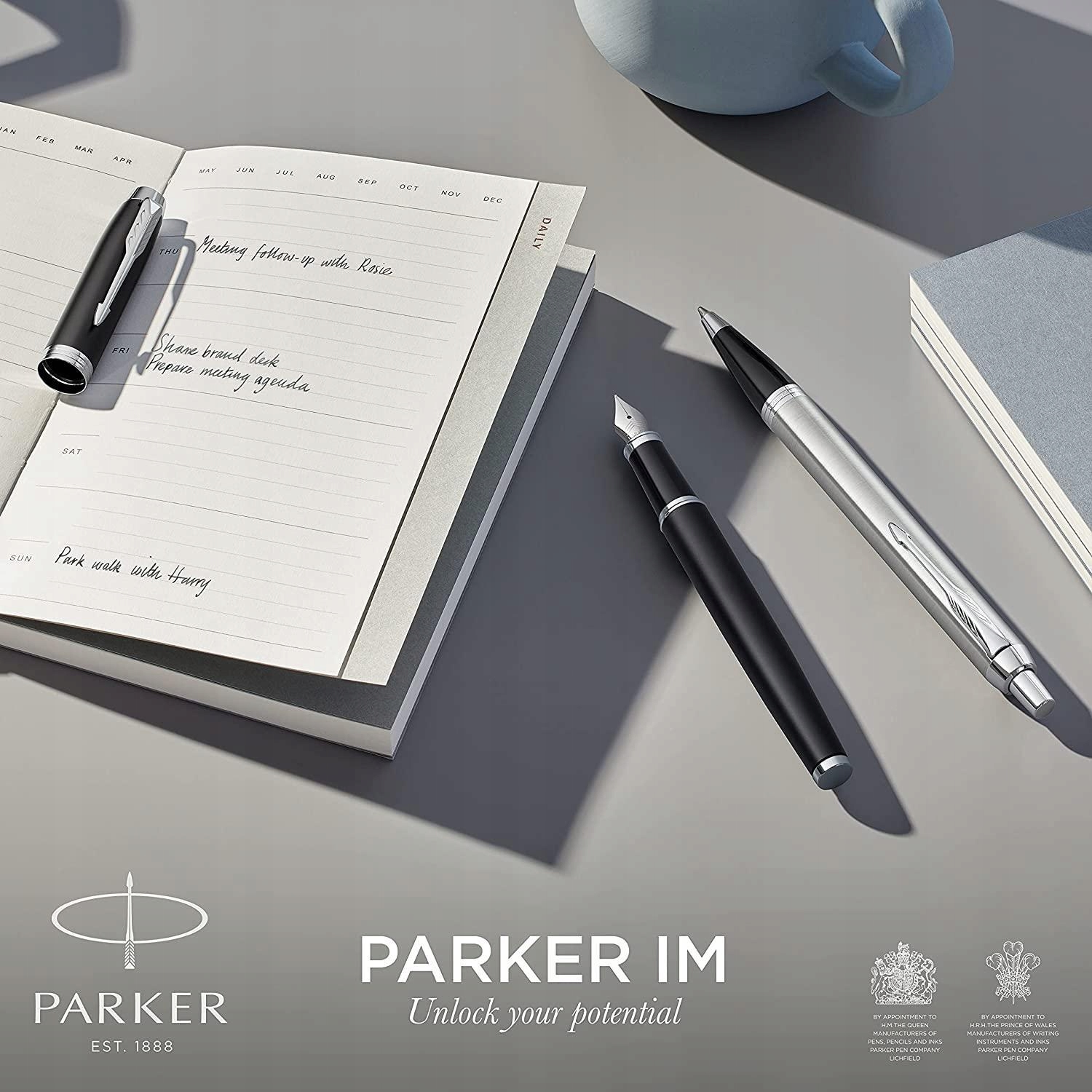 PARKER IM Akromaatiline mustast metallist pastapliiats ümbris