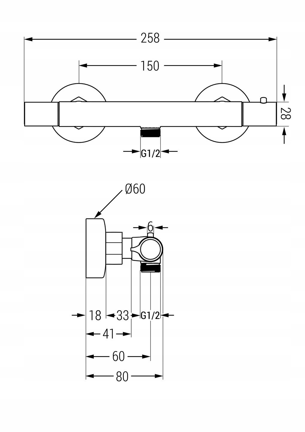 MEXEN DUŠIKOMPLEKT FIXER TERMOSTAAT BLACK Line Tord + Slim