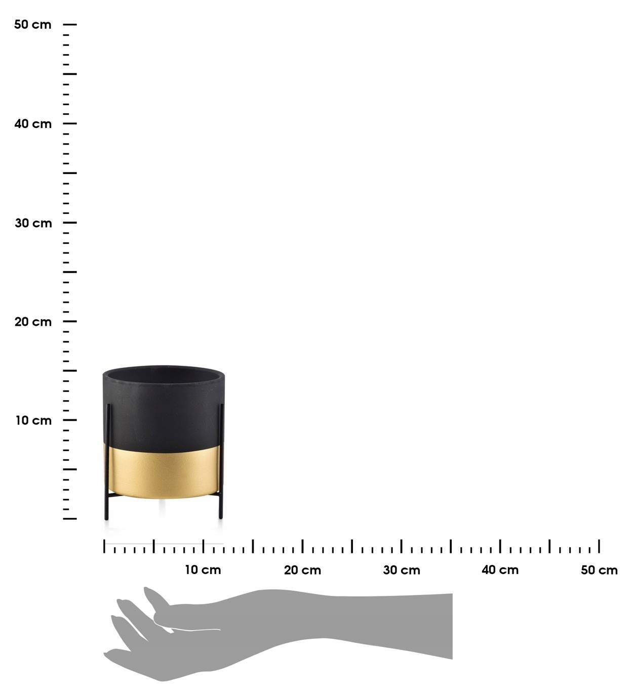 Pott alusel Mustad ja kuldsed keraamilised lilled Mondexi kaubamärk