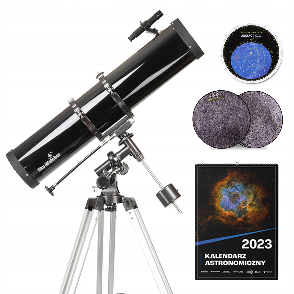 SkyWatcher1309EQ2 astronoomiline teleskoop + tarvikud