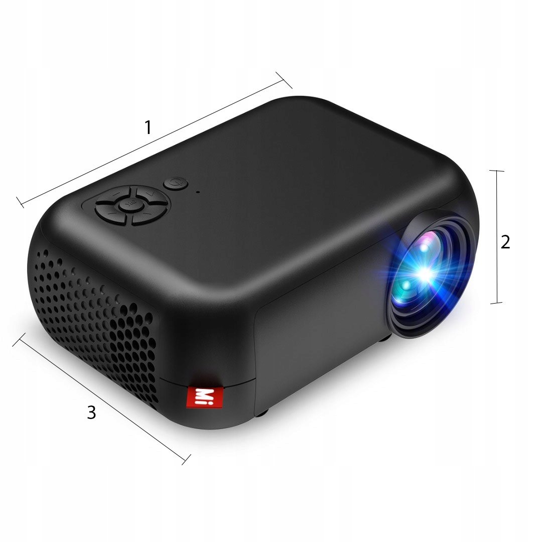 PROJEKTOR mini LED PROJEKTOR FULL HD USB 100"  Toote laius 13,5 cm