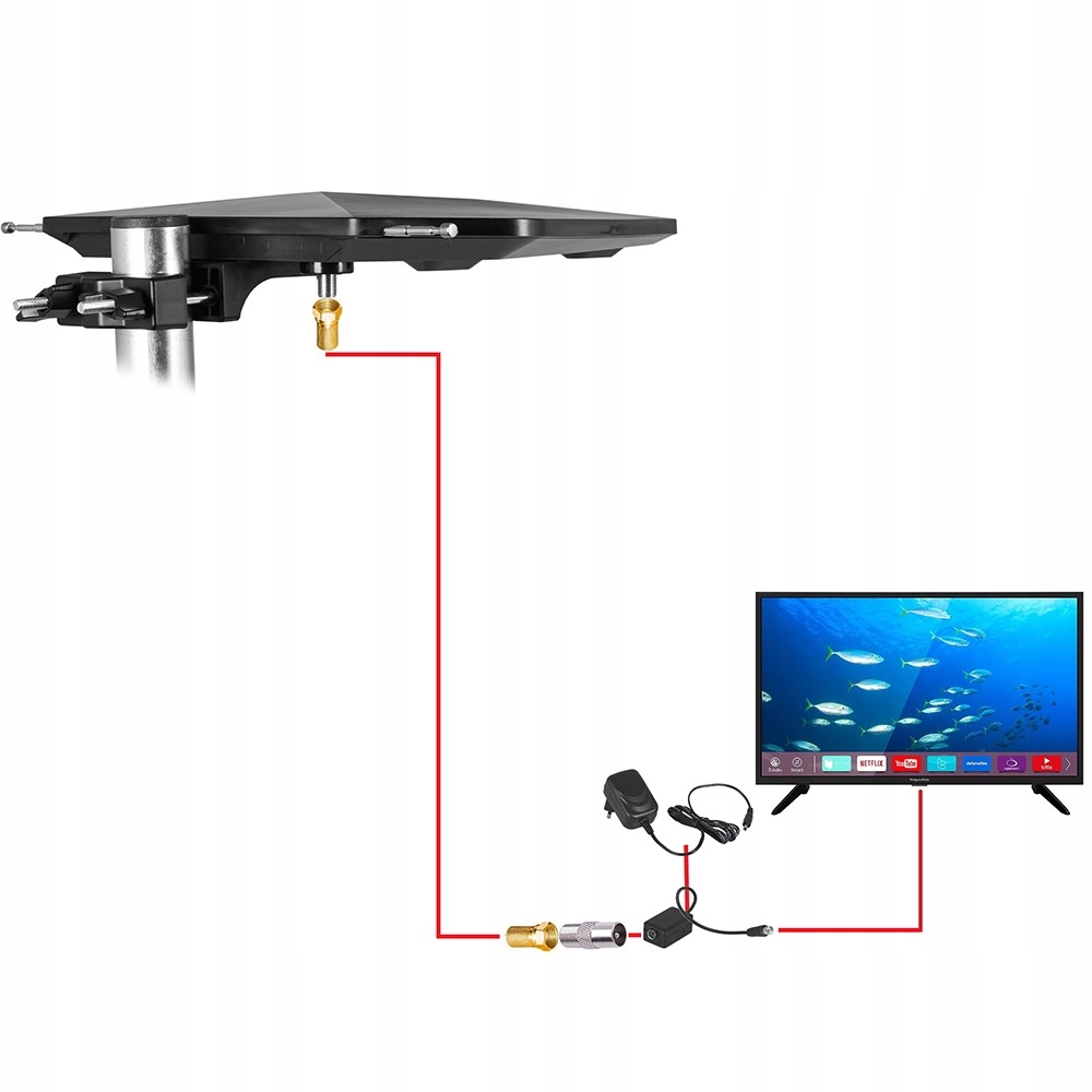 VÕIMAS TV ANTENN DVB-T2 DIRECTION COMBO 4K VAYOX Värvus must