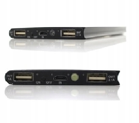 POWERBANK SLIM 20000mAh LED-idega MICRO USB ALU Korpuse materjal metall