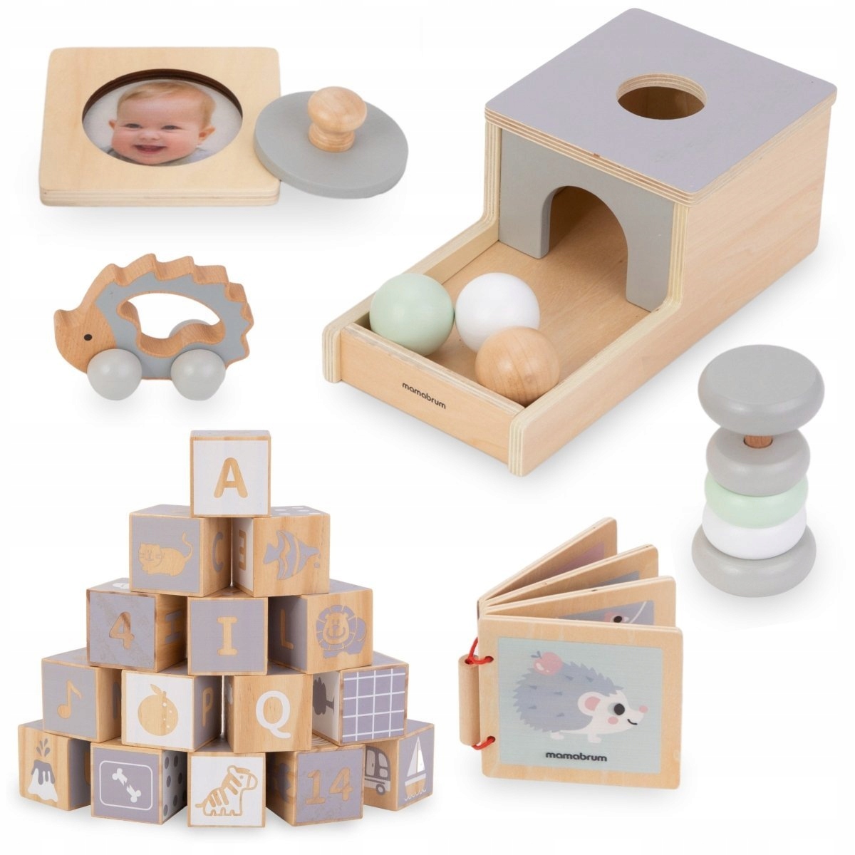 Puidust Box Montessori ehitusplokkide komplekt