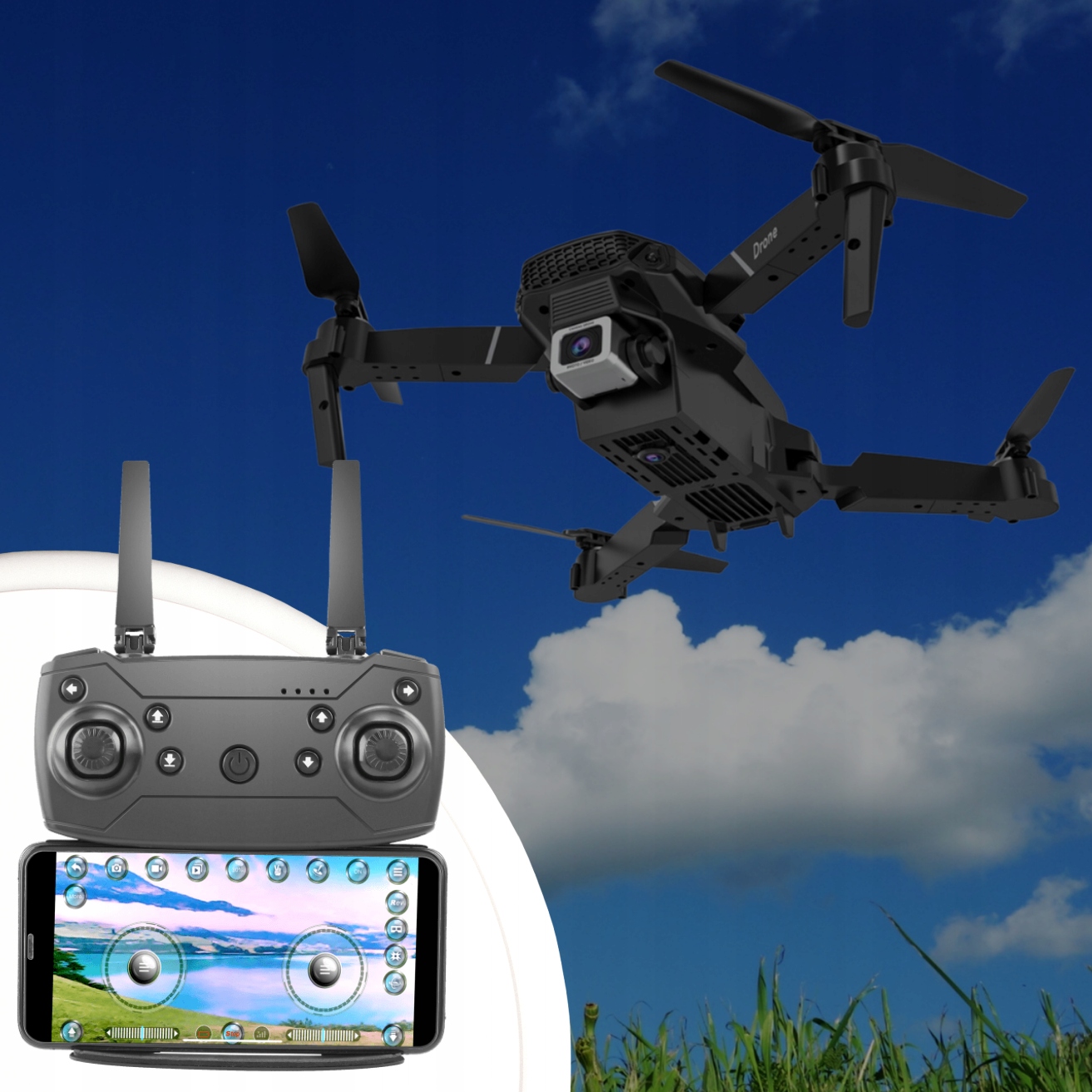 DRONE E95 PRO 2 WIFI HD KAAMERAD Rippuv mänguasi 350m Toote kaal koos üksikpakendiga 0,45 kg