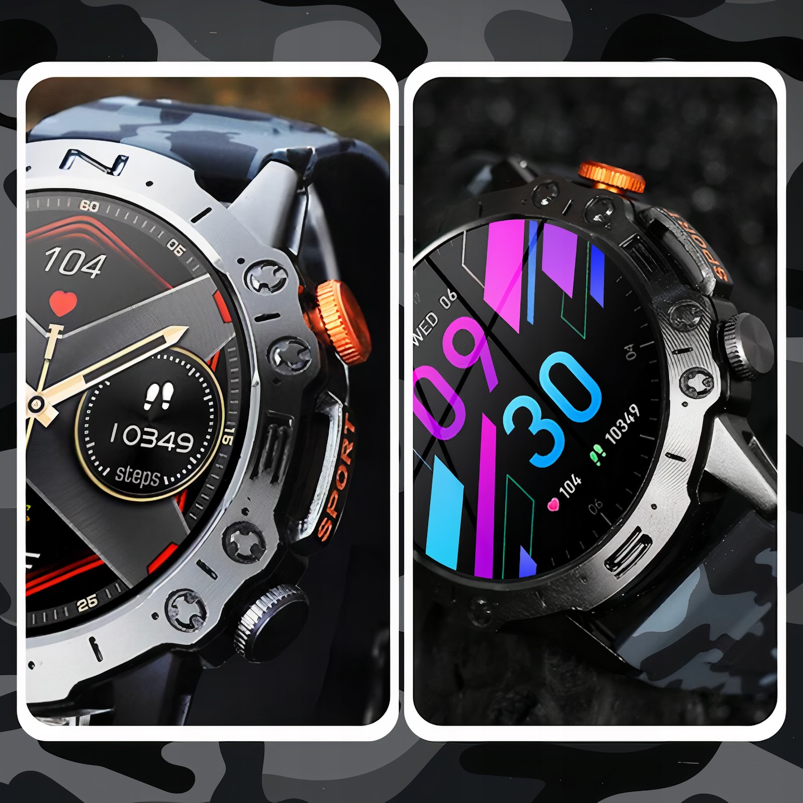 ZEGAREK SMARTWATCH MĘSKI 466x466 ROZMOWY MENU PL Kolor czarny