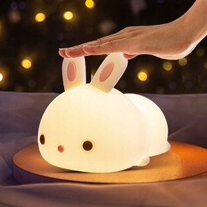 Sweet Rabbit laste öölamp - RGB LED lamp, TIMER, AKUKAUGTI KAUGPILT Dominantvärv valge