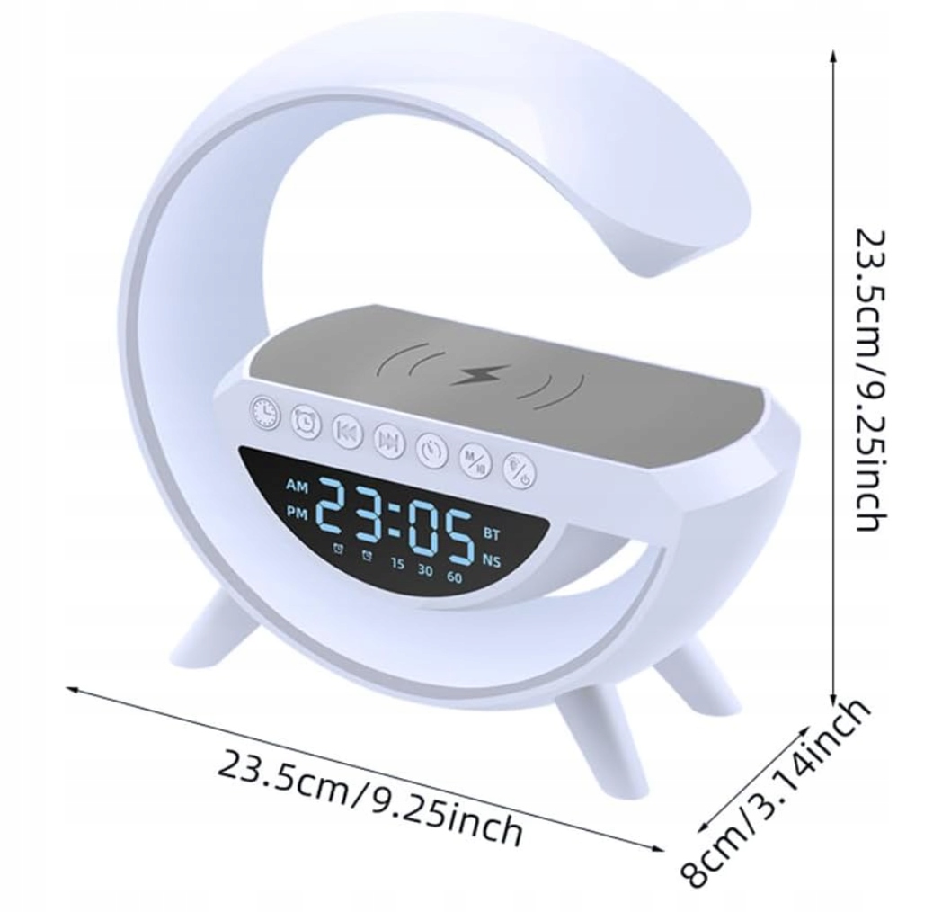 LED lamp QI laadija RGB kõlar RADIO CLOCK Mudel BT-3401