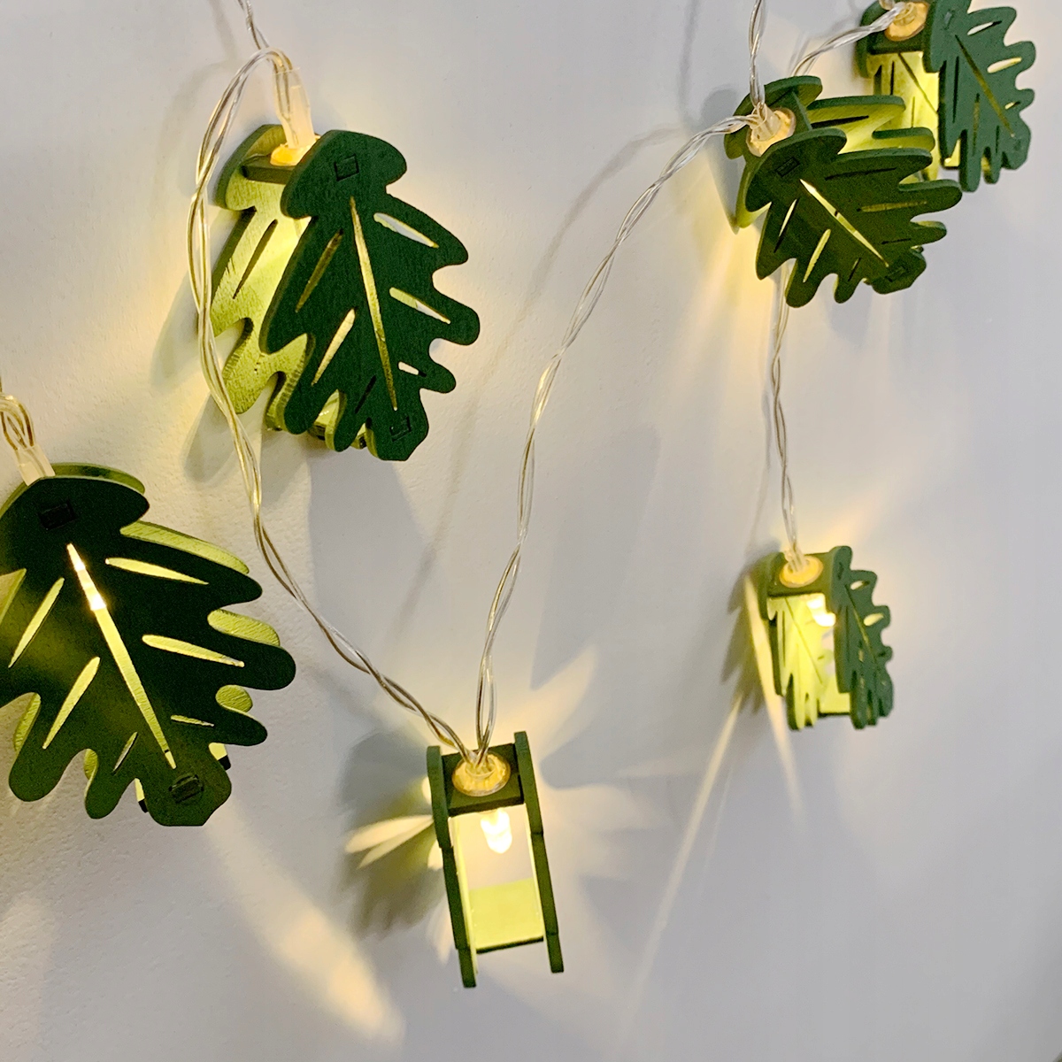 LED valgustid, rohelised lehed, 10 tk, soe Värvivalik: rohelised toonid