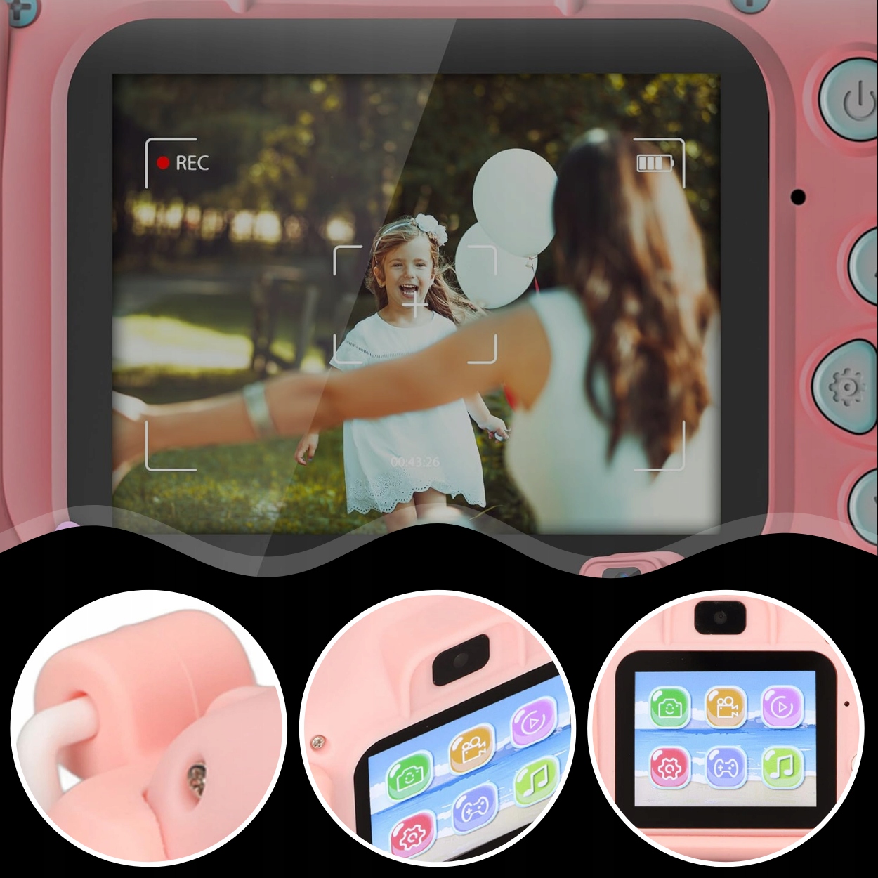 KAAMERAID LASTELE FULL HD UNICORN PINK + CARD 32GB Mudel Unicorn kaamera lastele PINK 32GB