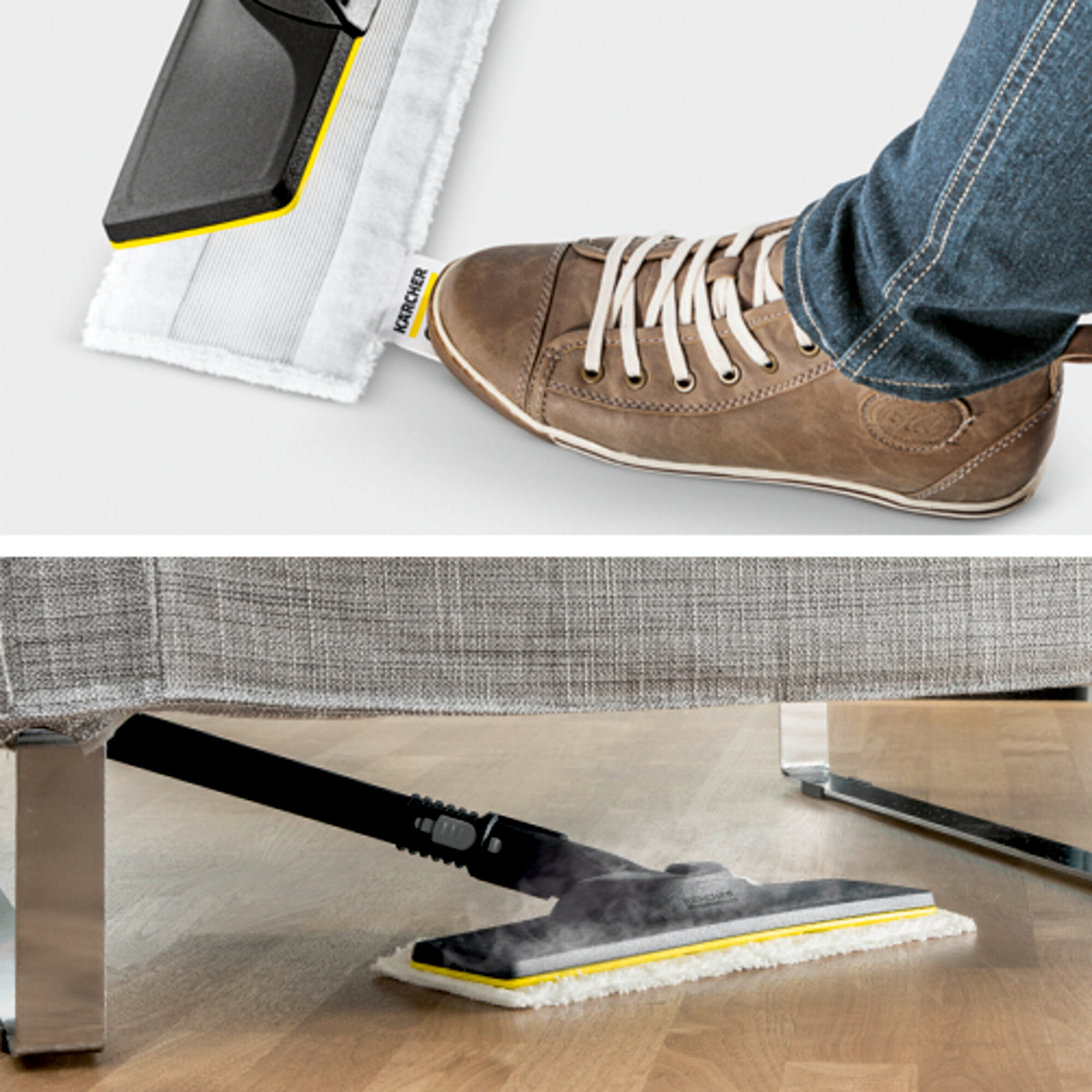 Aurupesur SC 1 EasyFix Premium: Põrandapuhastuskomplekt EasyFix, kuhu kuuluvad painduva ühendusega põrandaotsak ning mugav takjapaelkinnitus põrandalapi jaoks.