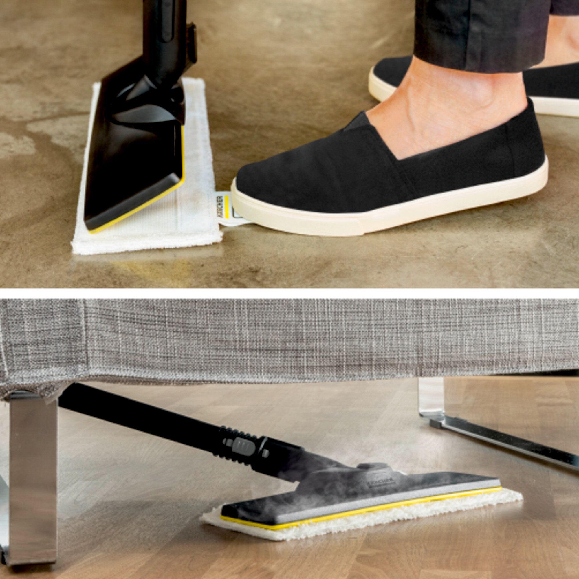 Aurupesur SC 3 EasyFix Plus: Põrandapuhastuskomplekt EasyFix, kuhu kuuluvad painduva ühendusega põrandaotsak ning mugav takjapaelkinnitus põrandalapi jaoks.